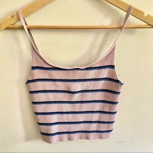 SOLD LA Hearts Women's Pink Striped Sweater Tank Medium